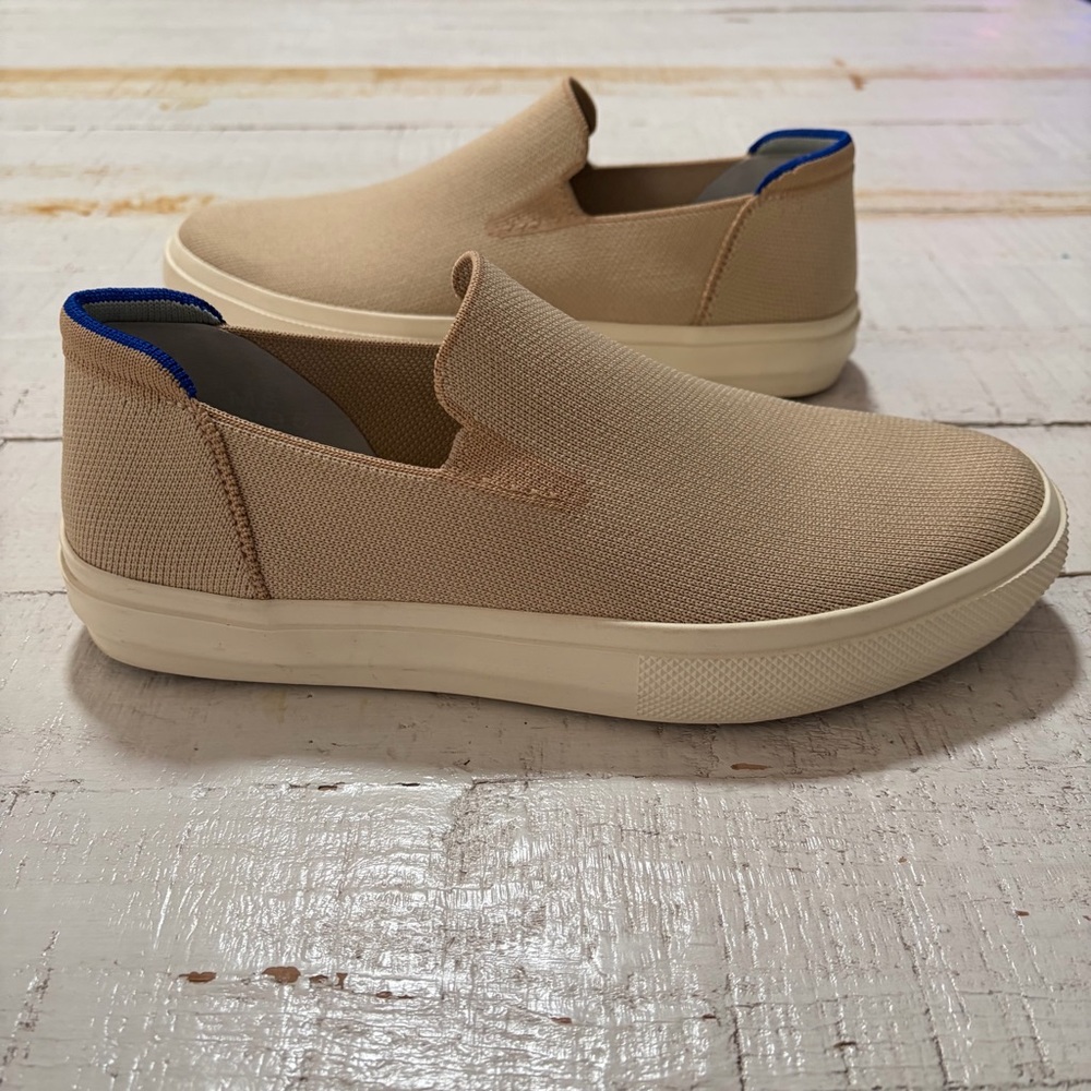 Rothy’s The Original Slip On City‎ Sneakers size 9.5 Wheat Beige Knit Loafers